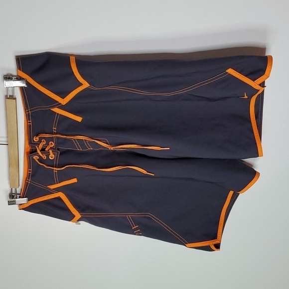 NIKE  medium orange and dark grey 32" swim shorts - Picture 2 of 6